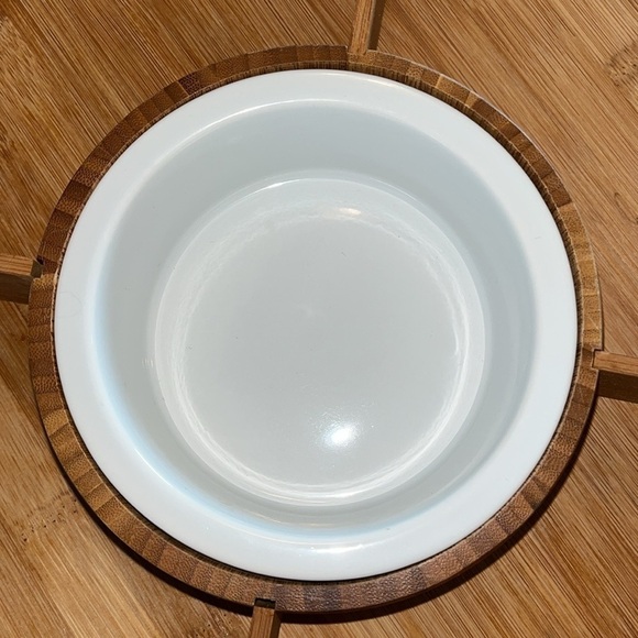 Nambe Duets Acacia Wood & Porcelain Lazy Susan - Picture 2 of 4